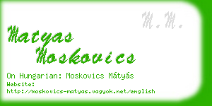 matyas moskovics business card
